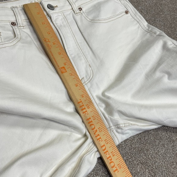 American Eagle womens mom jeans sz 12R high waist off white distress denim retro - Picture 7 of 12